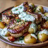 Fork-tender Crockpot Ranch Pork Chops covered in velvety gravy, a hearty American family dinner.