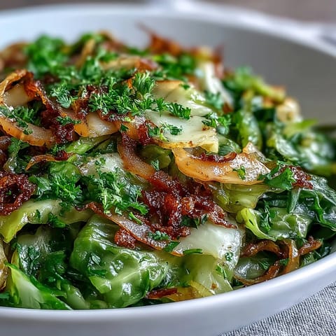 Serve Sautéed Cabbage With Garlic and Mediterranean Spices alongside grilled chicken or fish for an easy vegan side.