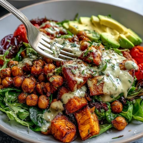 Colorful Breakfast Buddha Bowl topped with juicy cherry tomatoes, shredded carrot, and cucumber slices, showcasing a nourishing vegan and gluten-free breakfast.