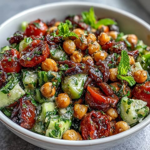 Healthy Easy Cucumber Chickpea Salad