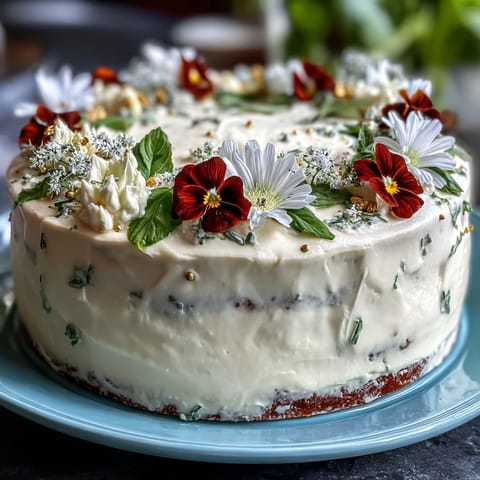 Elegant graduation cake with vanilla sponge, gold leaf accents, and edible flowers in a stunning celebration design.