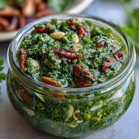 Vibrant dandelion pesto with garlic and pine nuts, a fresh and slightly bitter spread perfect for pasta or sandwiches.
