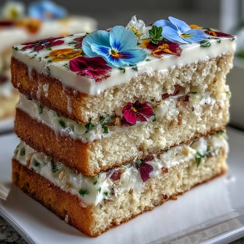 Spring Cake Edible Flowers Lemon