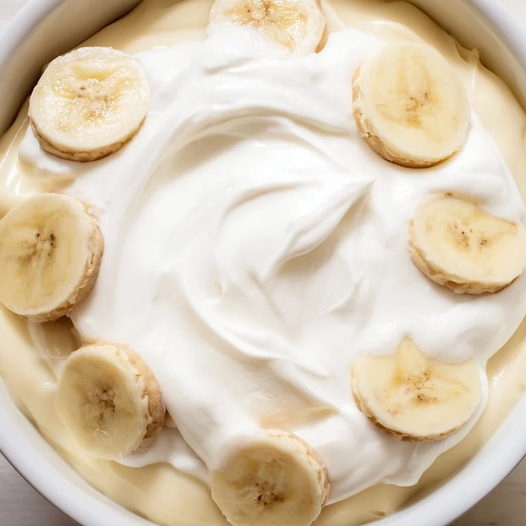 A layered Southern banana pudding with whipped cream, ideal for summer gatherings and chilled enjoyment.