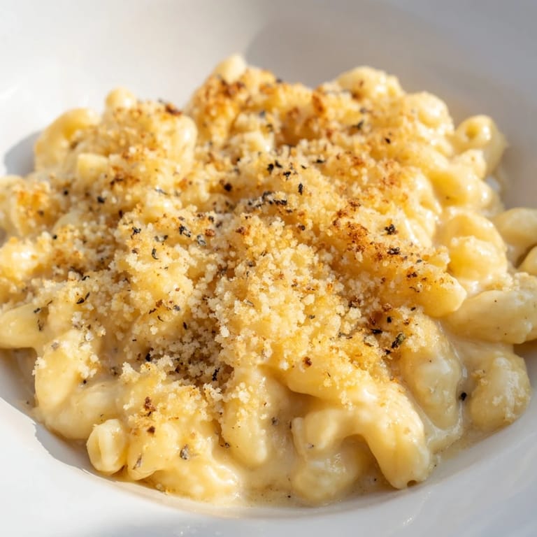 A warm, creamy bowl of mac and cheese, showing a perfect blend of cheese and pasta.