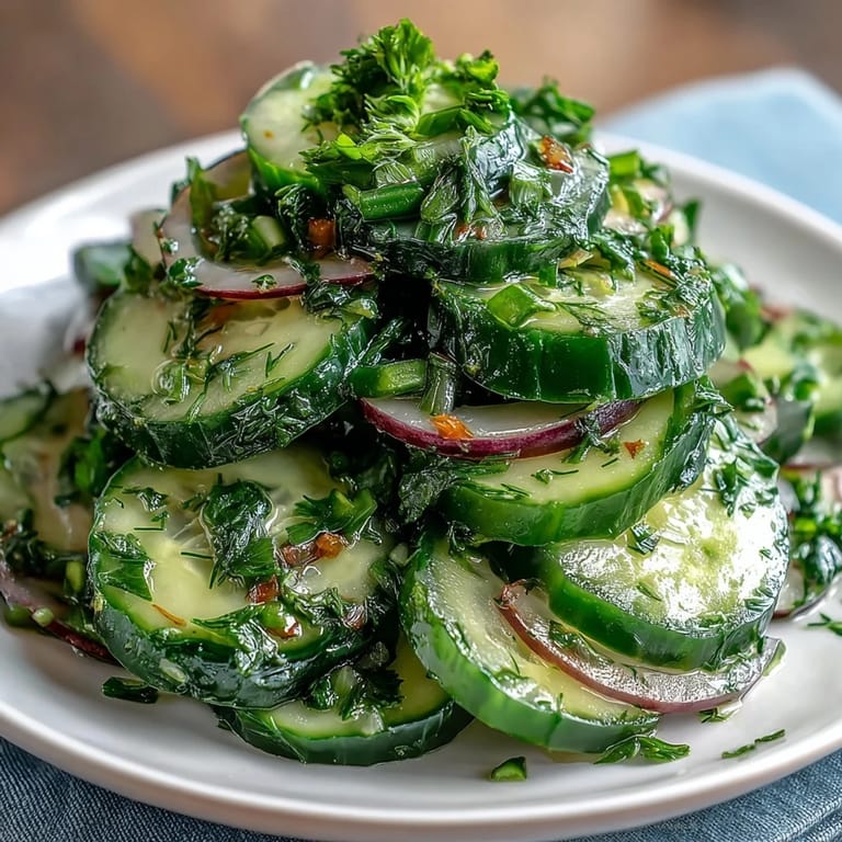 Refreshing cucumber radish salad with dill dressing, perfect for a light, healthy side dish or appetizer.  
