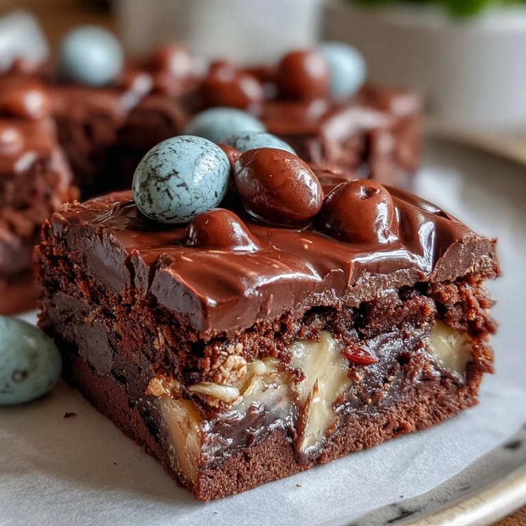 Festive chocolate bark with Cadbury eggs, candy melt swirls, and marshmallows makes a sweet holiday treat.