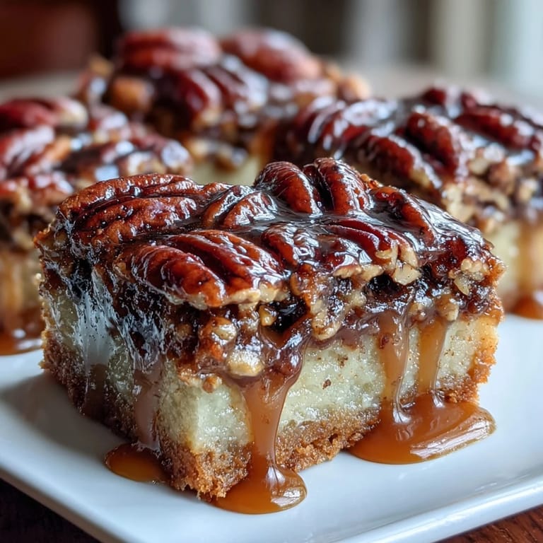 Kentucky Derby Pecan Pie Bars with Bourbon Glaze: Buttery shortbread crust loaded with toasted pecans, sweet filling, and a decadent bourbon glaze for Derby Day indulgence.