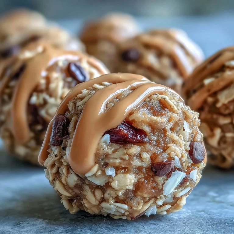 Hand-rolled peanut butter oat bites with honey and chocolate chips—ideal for a grab-and-go breakfast or midday treat.