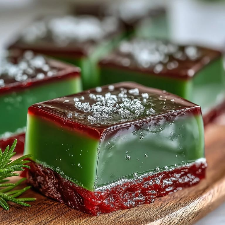 Slice and serve this beautiful Yokan Japanese Red Bean Jelly with Matcha Layer chilled.