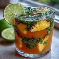 Pineapple Basil Agua Fresca: a vibrant, refreshing drink with tropical pineapple and aromatic basil.